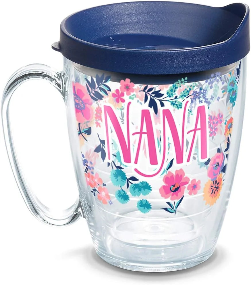 Tervis Made in USA Double Walled Dainty Floral Mother's Day Insulated Tumbler Cup Keeps Drinks Cold & Hot, 16oz Mug, Mom