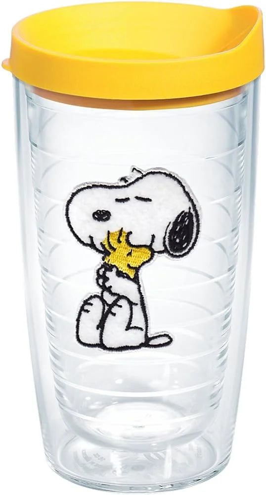 Tervis Peanuts Best Buddies Collection Snoopy Woodstock House Made in USA Double Walled Insulated Tumbler Travel Cup Keeps Drinks Cold & Hot, 10oz Wavy, Felt