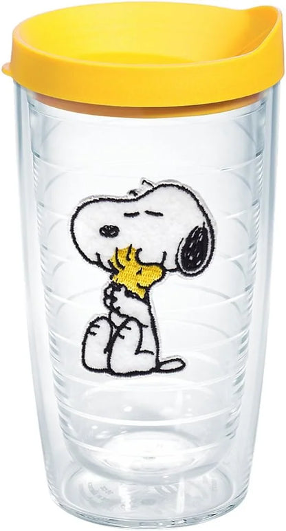Tervis Peanuts Best Buddies Collection Snoopy Woodstock House Made in USA Double Walled Insulated Tumbler Travel Cup Keeps Drinks Cold & Hot, 10oz Wavy, Felt