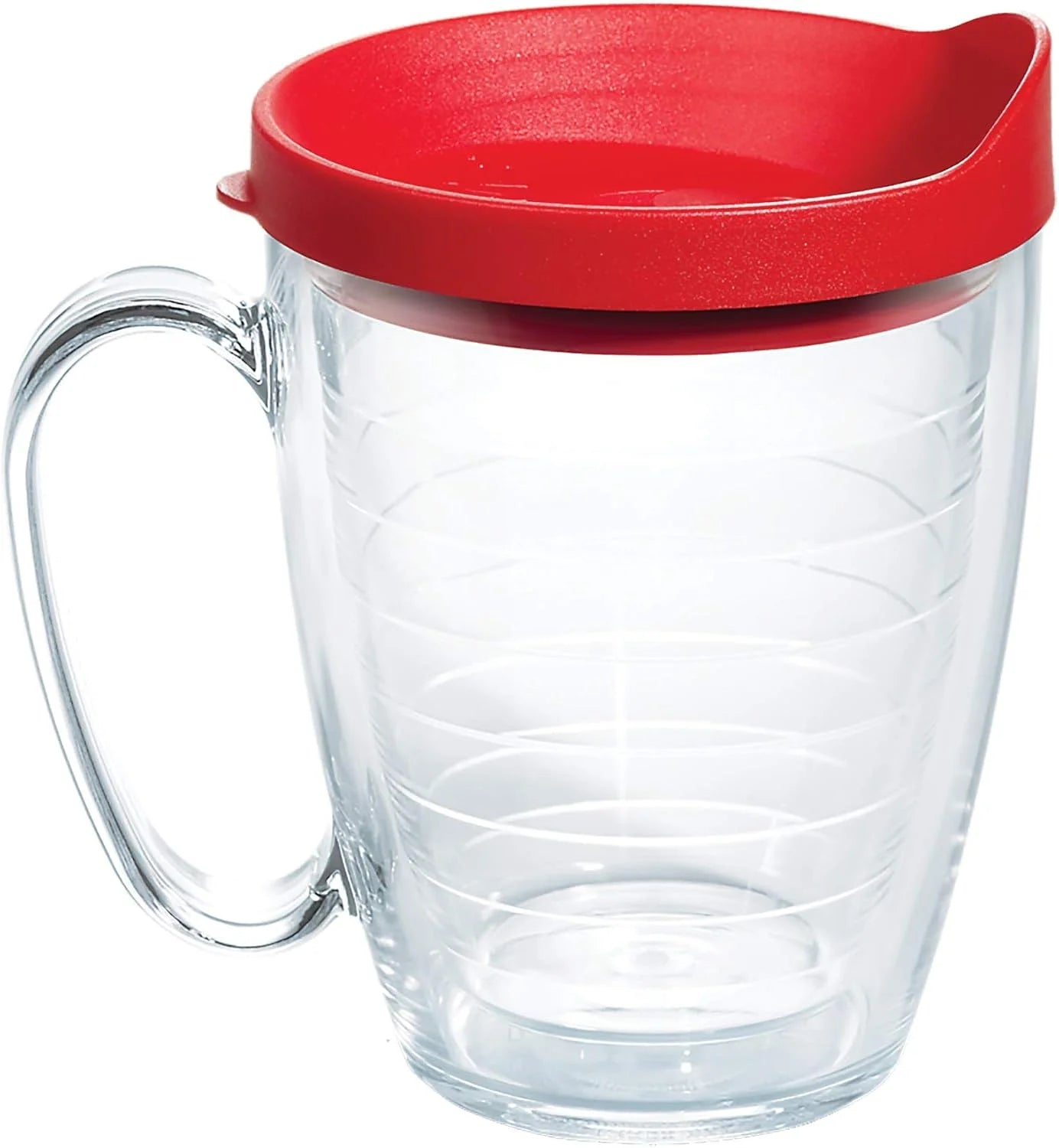 Tervis Clear & Colorful Lidded Made in USA Double Walled Insulated Tumbler Travel Cup Keeps Drinks Cold & Hot, 16oz Mug, Clear Lid