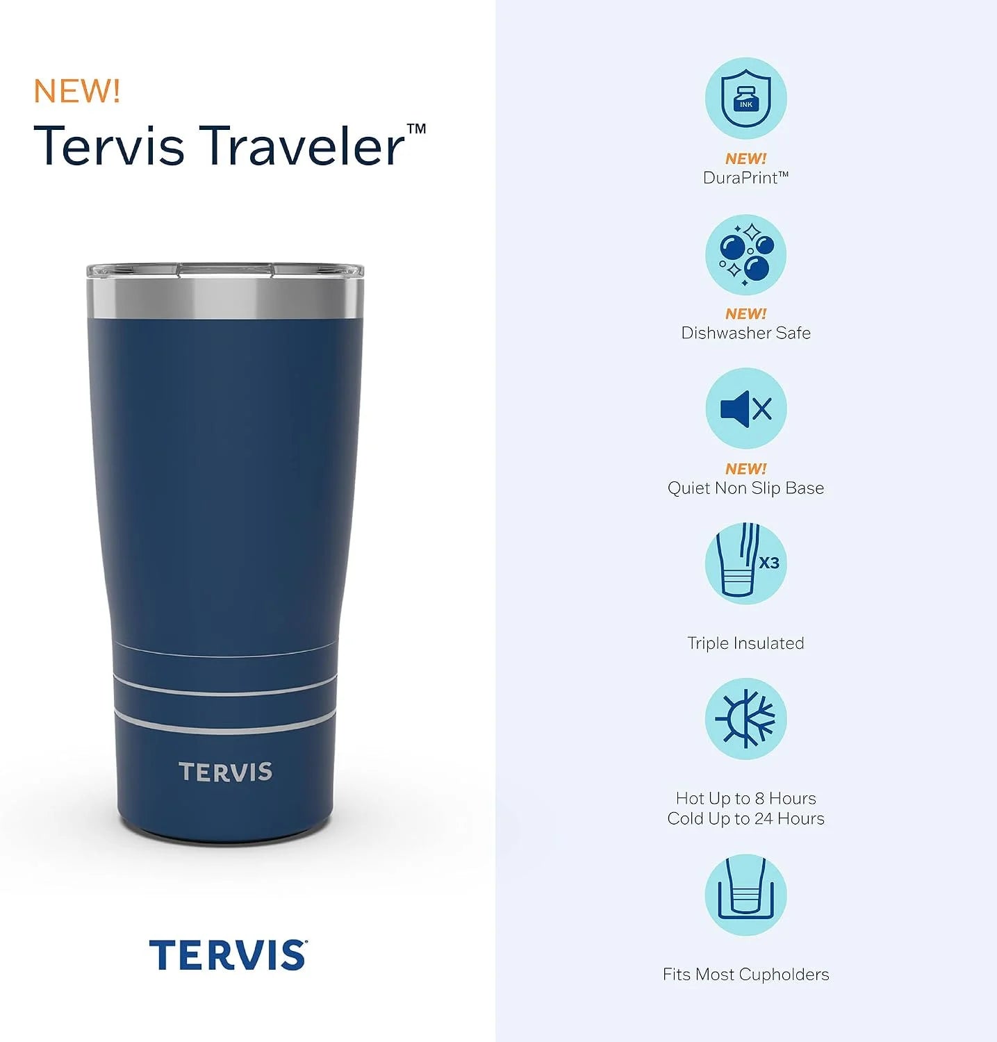 Tervis Traveler Dog Mom Triple Walled Insulated Tumbler Travel Cup Keeps Drinks Cold & Hot, 20oz, Stainless Steel