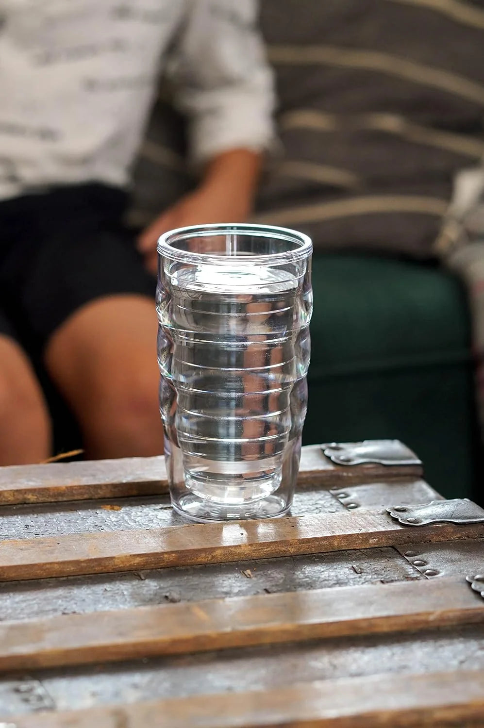 Tervis Clear & Colorful Lidded Made in USA Double Walled Insulated Tumbler Travel Cup Keeps Drinks Cold & Hot, 16oz Mug, Clear Lid