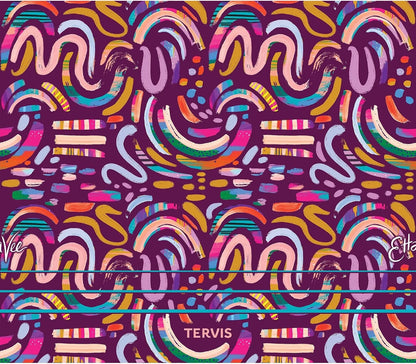 Tervis Venture Water Bottle EttaVee - Purple Swirls Triple Insulated Tumbler Travel Cup Keeps Drinks Cold & Hot, 26oz, Stainless Steel