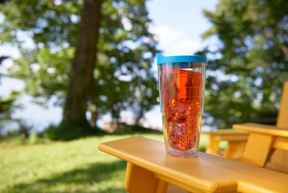 Tervis Clear & Colorful Lidded Made in USA Double Walled Insulated Tumbler Travel Cup Keeps Drinks Cold & Hot, 16oz Mug, Clear Lid