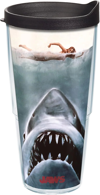 Tervis Traveler Universal Jaws Triple Walled Insulated Tumbler Travel Cup Keeps Drinks Cold & Hot, 20oz, Stainless Steel