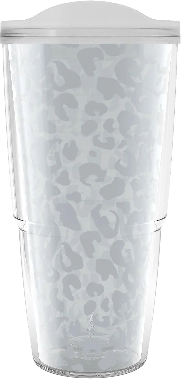 Tervis Leopard Collection Made in USA Double Walled Insulated Tumbler Travel Cup Keeps Drinks Cold & Hot, 24oz, Frost