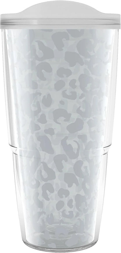 Tervis Leopard Collection Made in USA Double Walled Insulated Tumbler Travel Cup Keeps Drinks Cold & Hot, 24oz, Frost