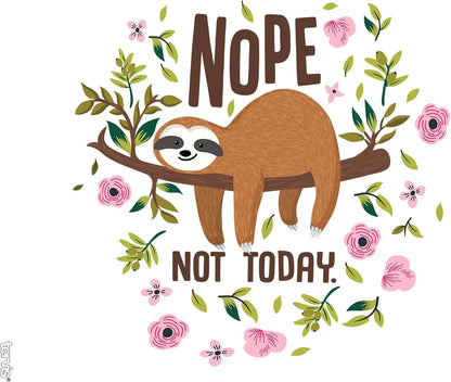 Tervis Sloth Nope Not Today Made in USA Double Walled Insulated Tumbler Travel Cup Keeps Drinks Cold & Hot, 16oz Mug, Classic