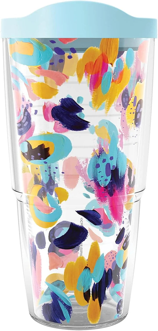 Tervis EttaVee Be Spot On Made in USA Double Walled Insulated Tumbler Travel Cup Keeps Drinks Cold & Hot, 24oz, Classic