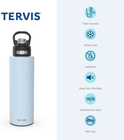 Tervis Powder Coated Stainless Steel Triple Walled Insulated Tumbler Travel Cup Keeps Drinks Cold & Hot, 30oz Legacy, Onyx Shadow