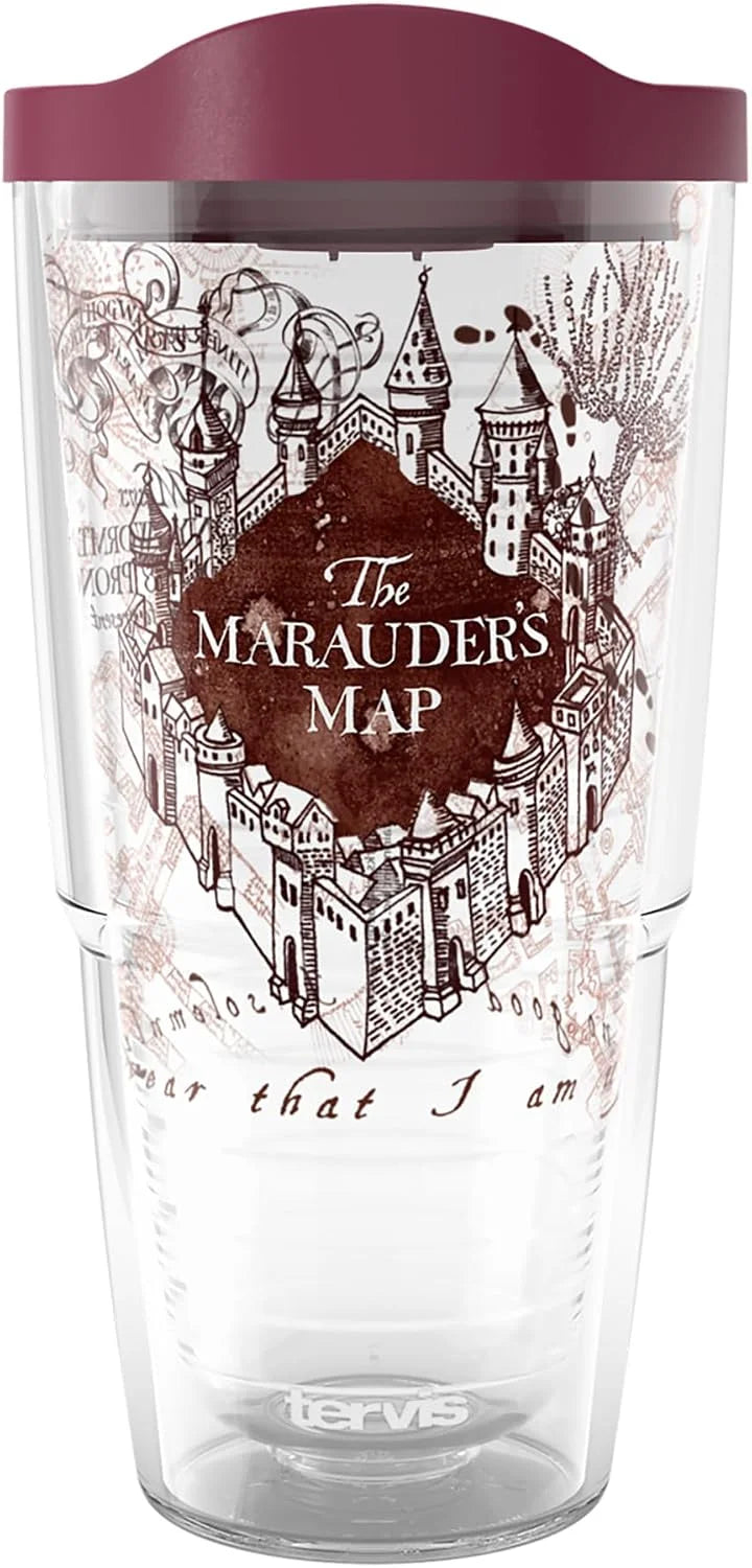 Tervis Harry Potter The Marauder's Map Made in USA Double Walled Insulated Tumbler Travel Cup Keeps Drinks Cold & Hot, 24oz Venture Lite Water Bottle, Classic