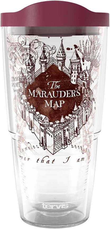 Tervis Harry Potter The Marauder's Map Made in USA Double Walled Insulated Tumbler Travel Cup Keeps Drinks Cold & Hot, 24oz Venture Lite Water Bottle, Classic