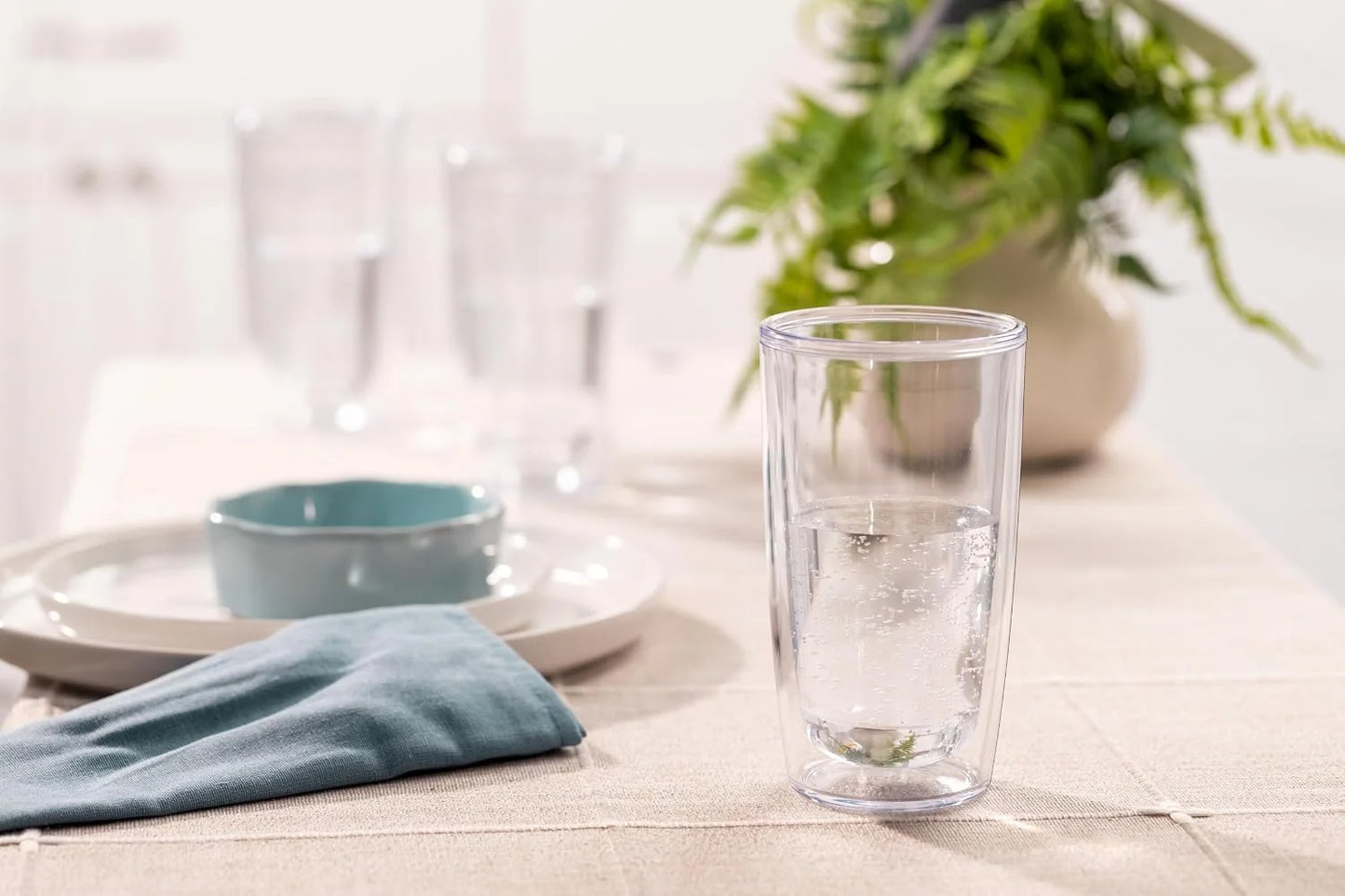 Tervis Crystal Clear Tabletop Made in USA Double Walled Insulated Tumbler Travel Cup Keeps Drinks Cold & Hot, 16oz - 4pk, Classic