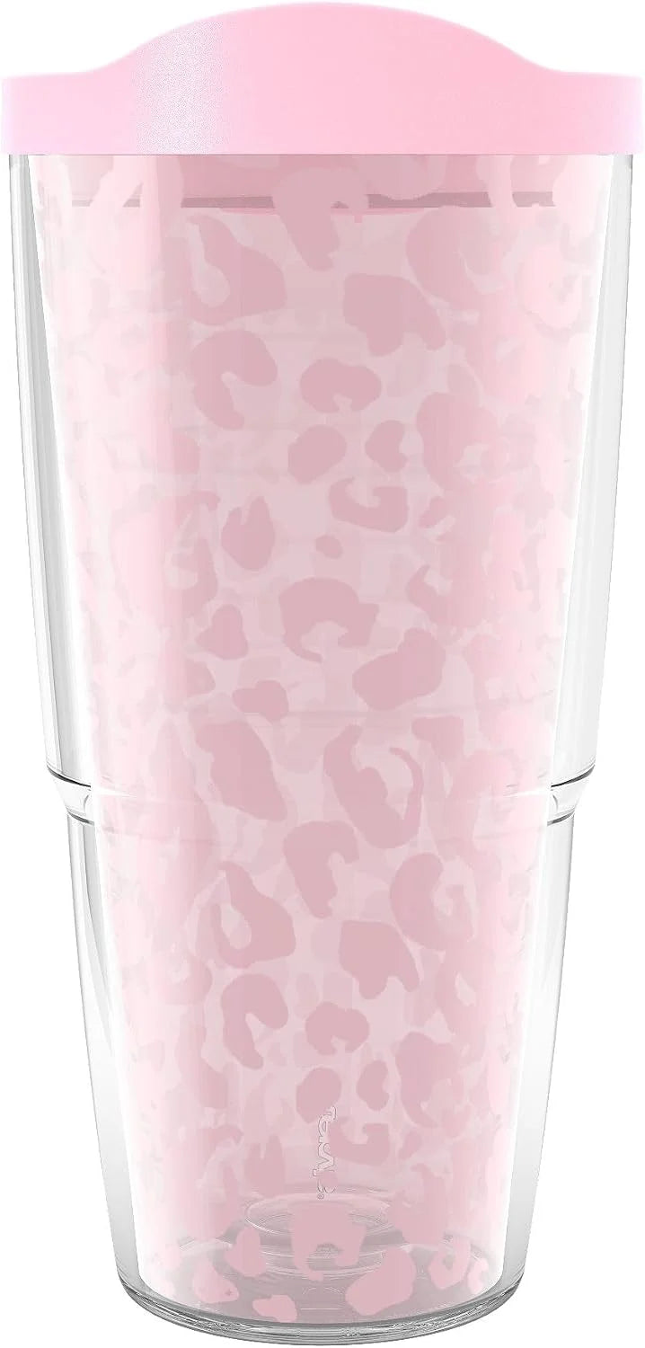 Tervis Leopard Collection Made in USA Double Walled Insulated Tumbler Travel Cup Keeps Drinks Cold & Hot, 24oz, Frost