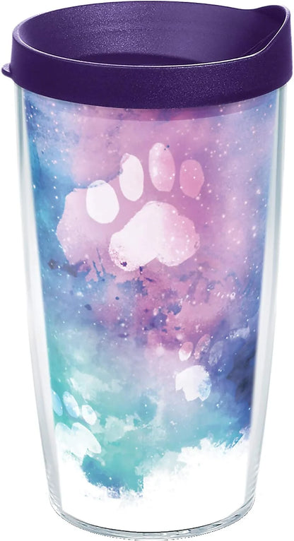 Tervis Paw Prints Made in USA Double Walled Insulated Tumbler Travel Cup Keeps Drinks Cold & Hot, 24oz, Classic