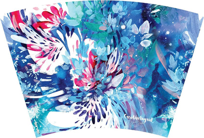 Tervis CreativeIngrid - Floral Wave Made in USA Double Walled Insulated Tumbler Travel Cup Keeps Drinks Cold & Hot, 24oz, Classic