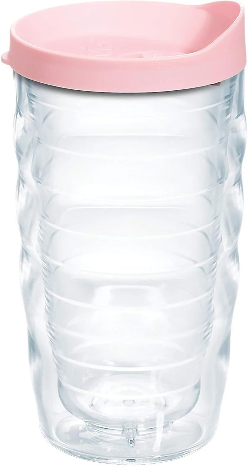 Tervis Clear & Colorful Lidded Made in USA Double Walled Insulated Tumbler Travel Cup Keeps Drinks Cold & Hot, 16oz Mug, Clear Lid