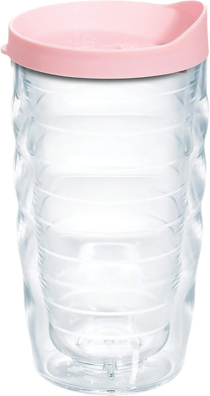 Tervis Clear & Colorful Lidded Made in USA Double Walled Insulated Tumbler Travel Cup Keeps Drinks Cold & Hot, 16oz Mug, Clear Lid