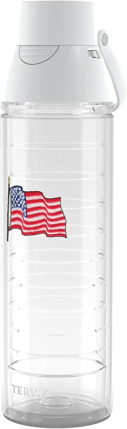 Tervis American Flag Made in USA Double Walled Insulated Tumbler Travel Cup Keeps Drinks Cold & Hot, 16oz 4pk, Classic