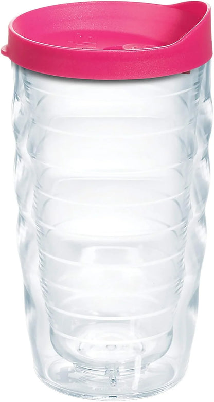 Tervis Clear & Colorful Lidded Made in USA Double Walled Insulated Tumbler Travel Cup Keeps Drinks Cold & Hot, 16oz Mug, Clear Lid