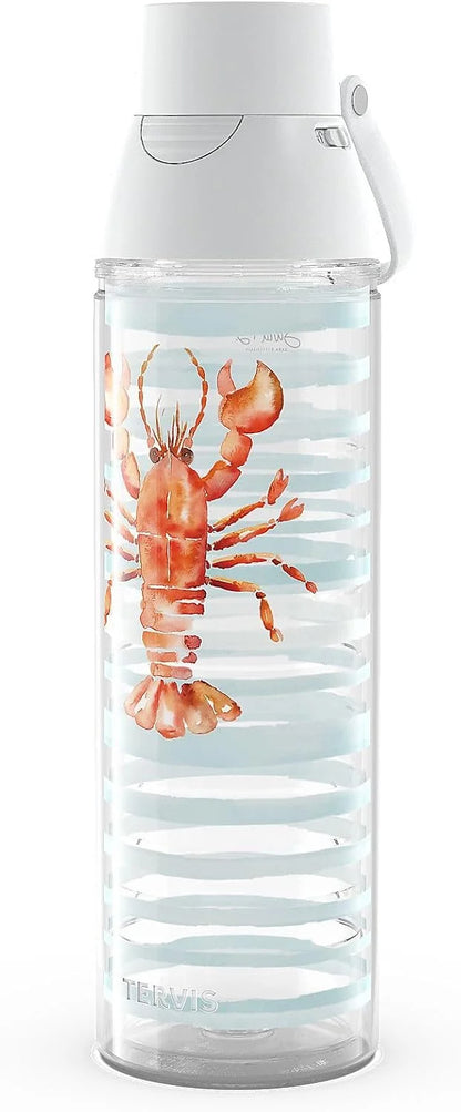 Tervis Sara Berrenson - Atlantica Collection Made in USA Double Walled Insulated Tumbler Travel Cup Keeps Drinks Cold & Hot, 24oz, Lobster