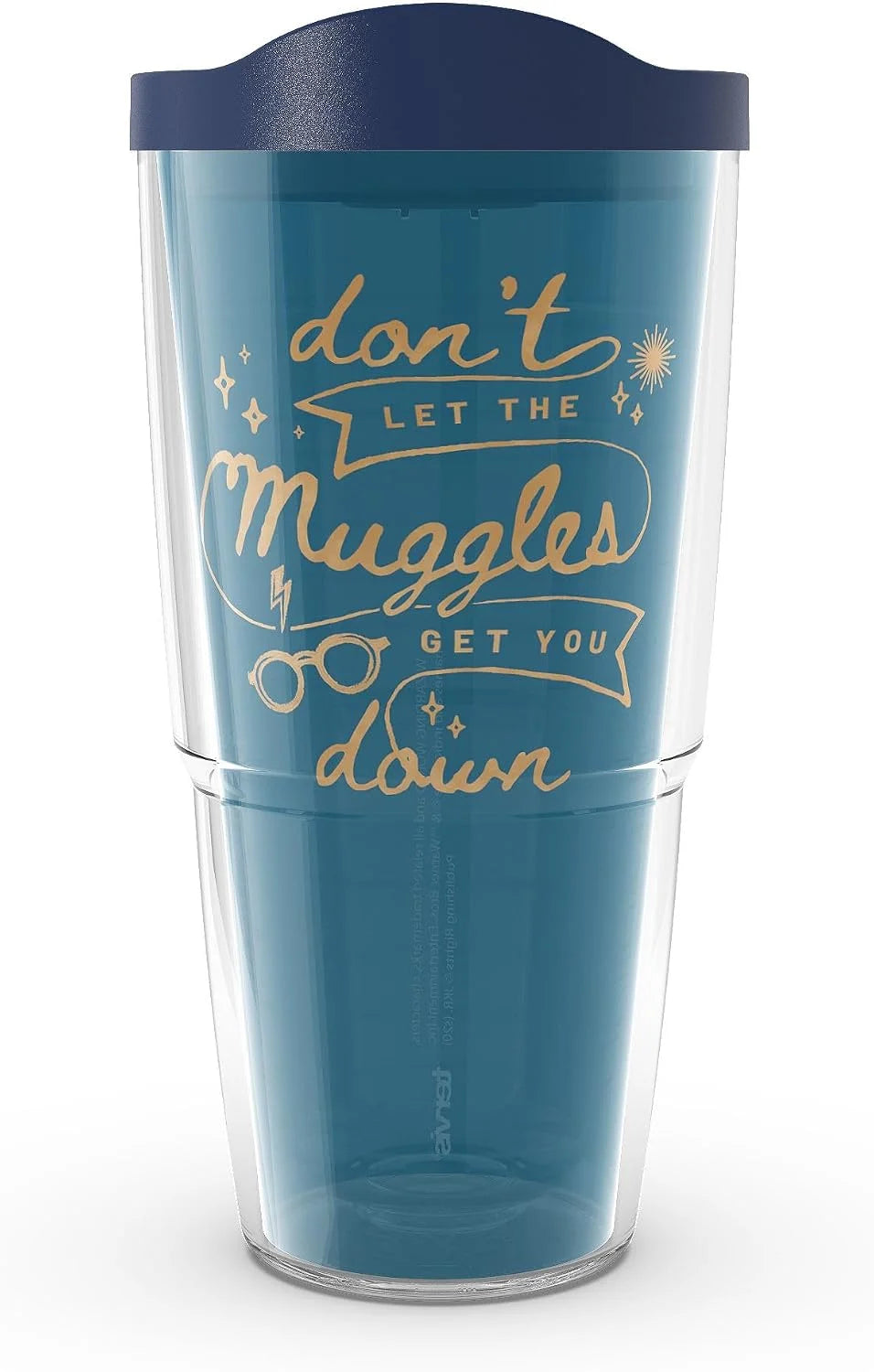 Tervis Harry Potter Don't Let Muggles Get You Down Made in USA Double Walled Insulated Tumbler Travel Cup Keeps Drinks Cold & Hot, 24oz, Classic