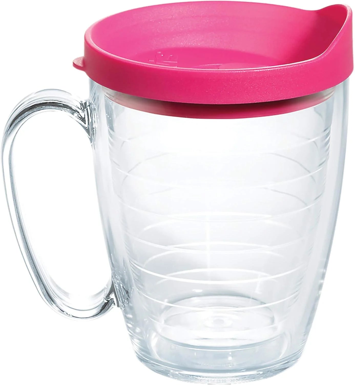Tervis Clear & Colorful Lidded Made in USA Double Walled Insulated Tumbler Travel Cup Keeps Drinks Cold & Hot, 16oz Mug, Clear Lid