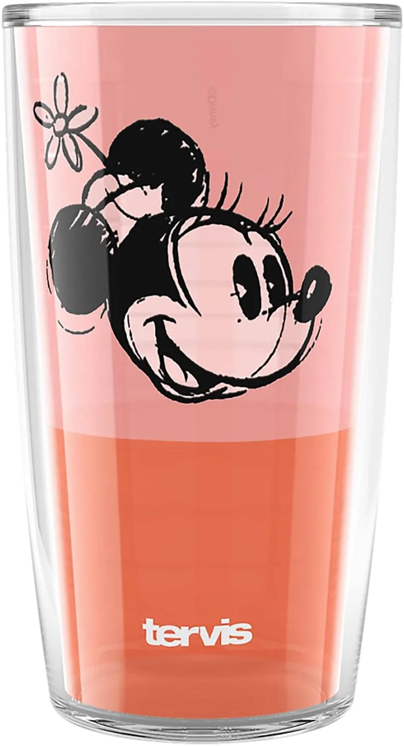 Tervis Disney Fundamentals Collection Made in USA Double Walled Insulated Tumbler Travel Cup Keeps Drinks Cold & Hot, 16oz - 4pk, Assorted