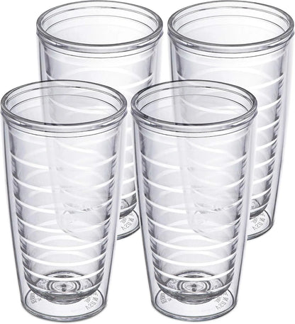 Insulated Drinking Glasses 16oz 2-pack - Great for Iced Coffee & Hot Drinks