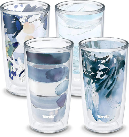 Tervis Made in USA Double Walled Kelly Ventura Insulated Tumbler Cup Keeps Drinks Cold & Hot, 16oz, Sorbet Stripe