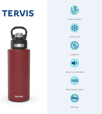 Tervis Powder Coated Stainless Steel Triple Walled Insulated Tumbler Travel Cup Keeps Drinks Cold & Hot, 30oz Legacy, Onyx Shadow