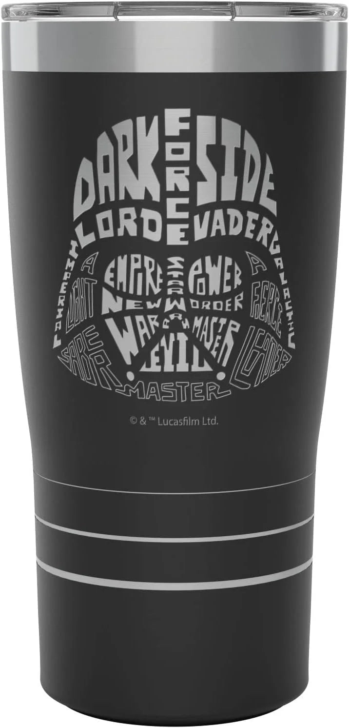 Tervis Star Wars - Character Wordle Engraved Darth Vader Triple Walled Insulated Tumbler Travel Cup Keeps Drinks Cold & Hot, 20oz Legacy, Darth Vader - Onyx Shadow