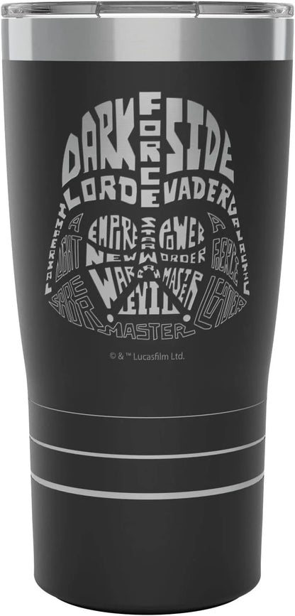 Tervis Star Wars - Character Wordle Engraved Darth Vader Triple Walled Insulated Tumbler Travel Cup Keeps Drinks Cold & Hot, 20oz Legacy, Darth Vader - Onyx Shadow