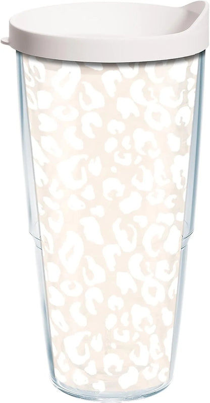 Tervis Leopard Collection Made in USA Double Walled Insulated Tumbler Travel Cup Keeps Drinks Cold & Hot, 24oz, Frost