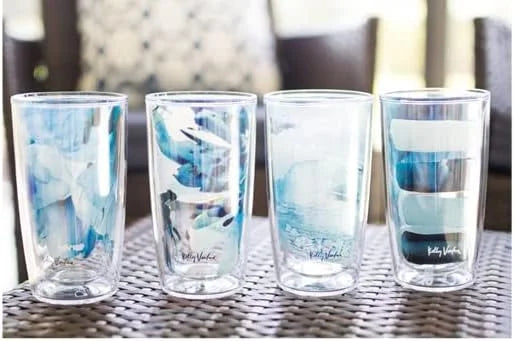 Tervis Made in USA Double Walled Kelly Ventura Insulated Tumbler Cup Keeps Drinks Cold & Hot, 16oz, Sorbet Stripe