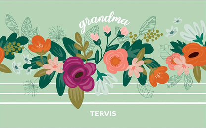 Tervis Grandma Floral Made in USA Double Walled Insulated Tumbler Travel Cup Keeps Drinks Cold & Hot, 16oz, Clear