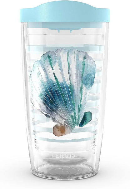 Tervis Sara Berrenson - Atlantica Collection Made in USA Double Walled Insulated Tumbler Travel Cup Keeps Drinks Cold & Hot, 24oz, Lobster