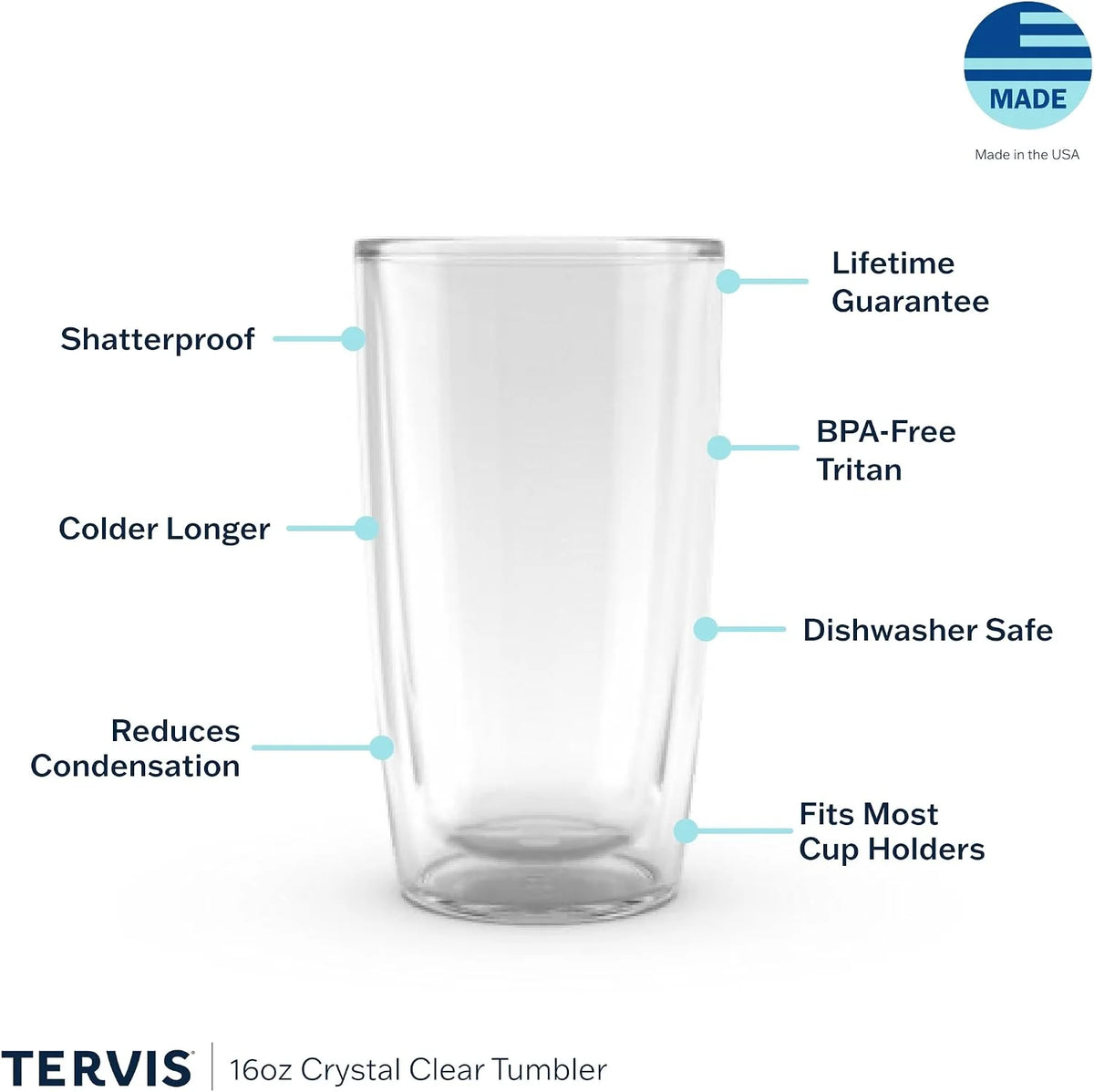 Tervis Yao Cheng Green Crystal Made in USA Double Walled Insulated Tumbler Travel Cup Keeps Drinks Cold & Hot, 16oz, Hexagon Green Blue
