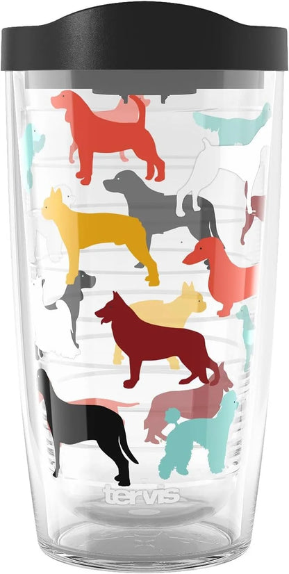 Tervis Pet Love Made in USA Double Walled Insulated Tumbler Travel Cup Keeps Drinks Cold & Hot, 24oz, Dog Pack Love