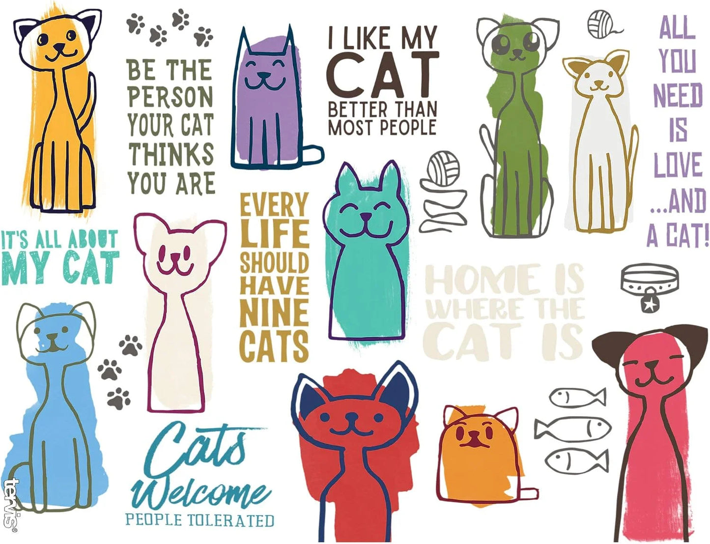 Tervis Cat Sayings Made in USA Double Walled Insulated Tumbler Travel Cup Keeps Drinks Cold & Hot, 16oz, Classic