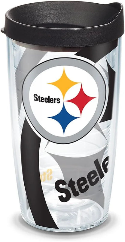 Tervis NFL Pittsburgh Steelers - Genuine Made in USA Double Walled Insulated Tumbler Travel Cup Keeps Drinks Cold & Hot, 16oz, Classic