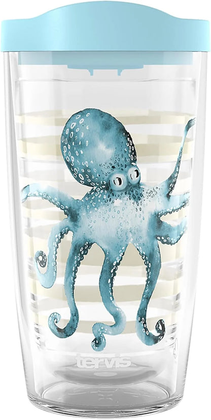 Tervis Sara Berrenson - Atlantica Collection Made in USA Double Walled Insulated Tumbler Travel Cup Keeps Drinks Cold & Hot, 24oz, Lobster