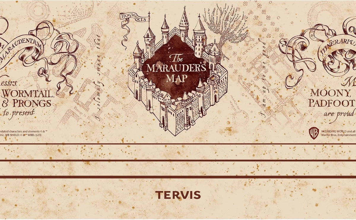 Tervis Harry Potter The Marauder's Map Made in USA Double Walled Insulated Tumbler Travel Cup Keeps Drinks Cold & Hot, 24oz Venture Lite Water Bottle, Classic