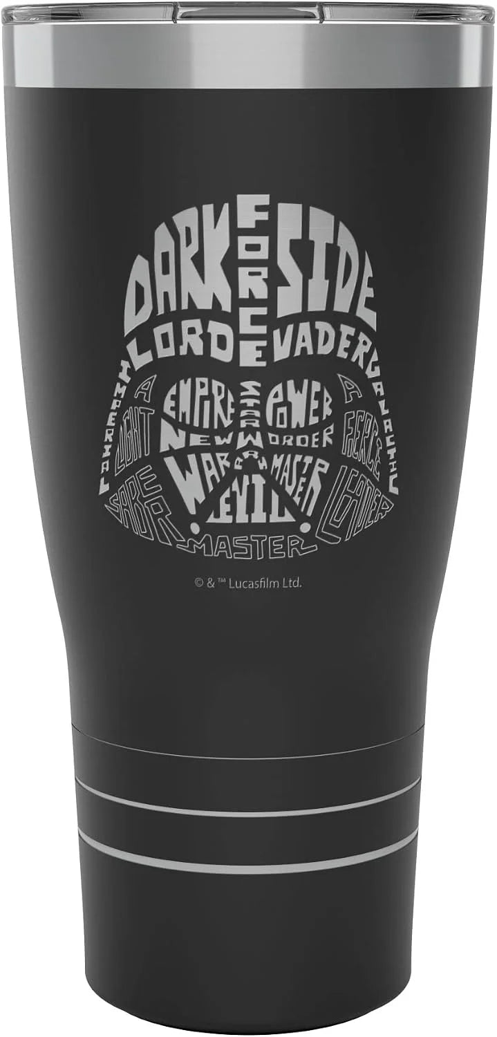 Tervis Star Wars - Character Wordle Engraved Darth Vader Triple Walled Insulated Tumbler Travel Cup Keeps Drinks Cold & Hot, 20oz Legacy, Darth Vader - Onyx Shadow