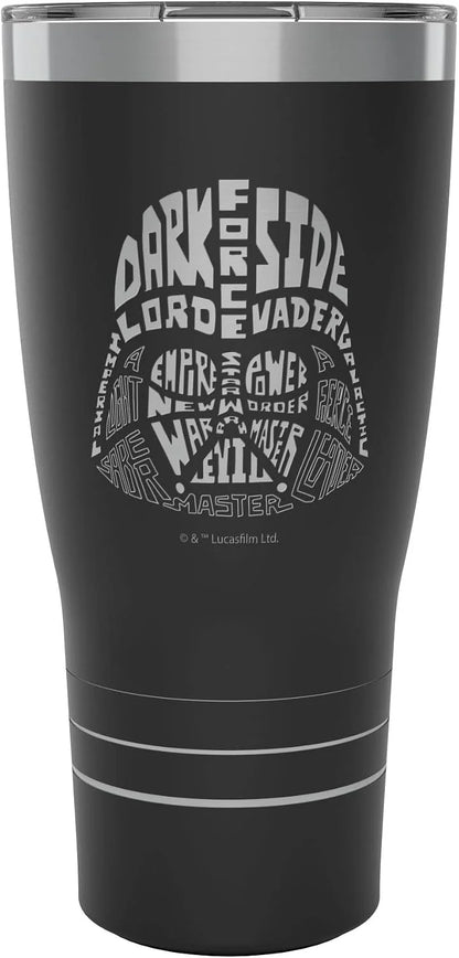 Tervis Star Wars - Character Wordle Engraved Darth Vader Triple Walled Insulated Tumbler Travel Cup Keeps Drinks Cold & Hot, 20oz Legacy, Darth Vader - Onyx Shadow