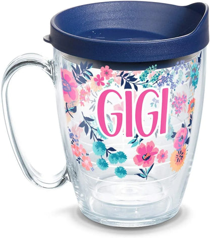 Tervis Made in USA Double Walled Dainty Floral Mother's Day Insulated Tumbler Cup Keeps Drinks Cold & Hot, 16oz Mug, Mom