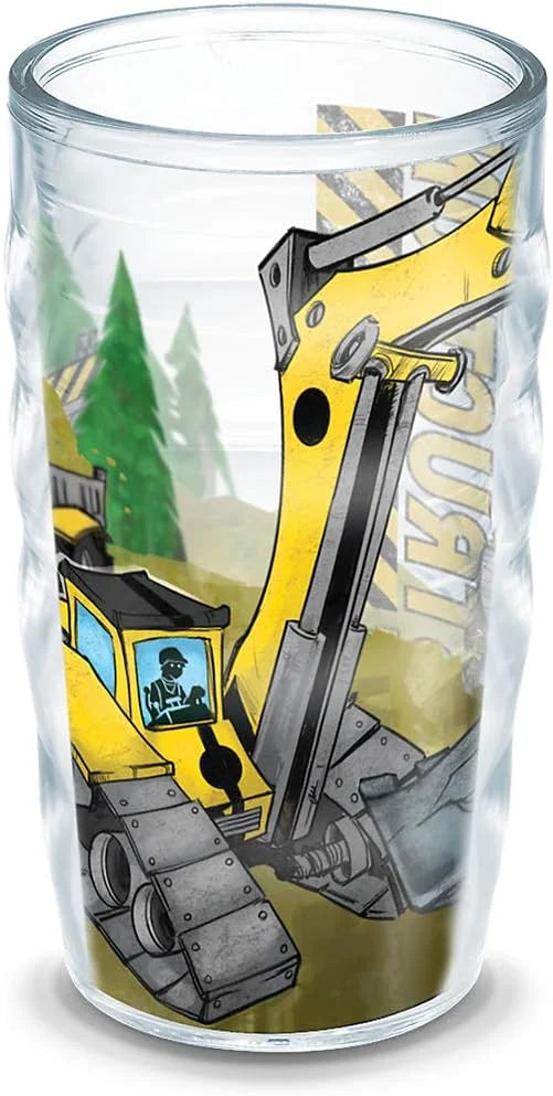 Tervis Construction Trucks Made in USA Double Walled Insulated Tumbler Travel Cup Keeps Drinks Cold & Hot, 10oz Wavy, Lidded