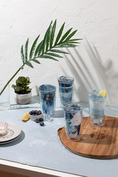 Tervis Made in USA Double Walled Kelly Ventura Insulated Tumbler Cup Keeps Drinks Cold & Hot, 16oz, Sorbet Stripe