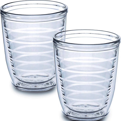 Insulated Drinking Glasses 16oz 2-pack - Great for Iced Coffee & Hot Drinks
