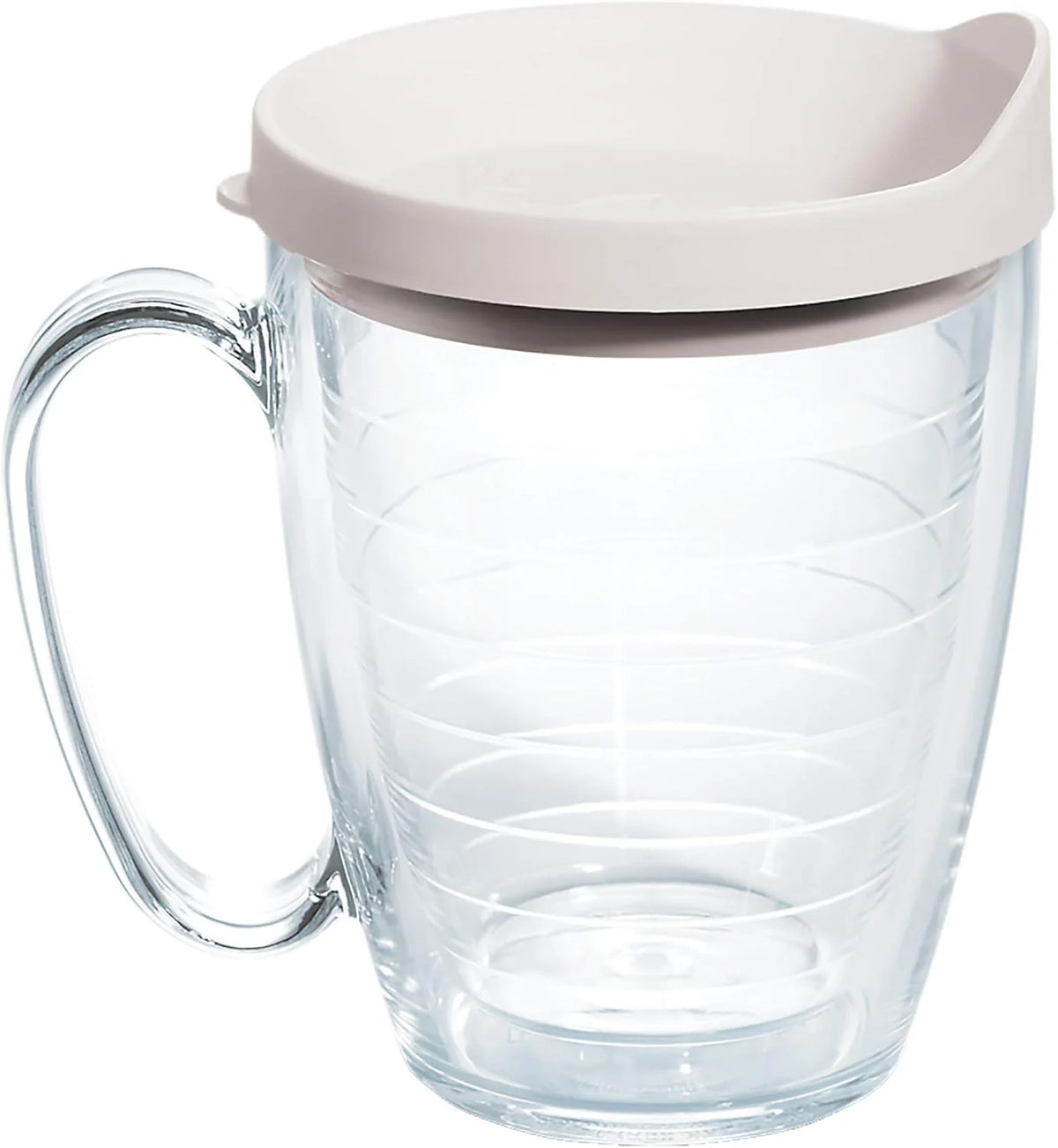 Tervis Clear & Colorful Lidded Made in USA Double Walled Insulated Tumbler Travel Cup Keeps Drinks Cold & Hot, 16oz Mug, Clear Lid